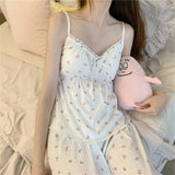 lutaotie Belinda's Tiny Flower Bouquet Cottagecore Princesscore Fairycore Coquette Kawaii Soft Girl Sleepwear Set