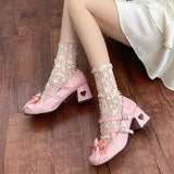 lutaotie Matters of the Heart Princesscore Cottagecore Fairycore Balletcore Coquette Gothic Kawaii Mary Janes Heels Shoes