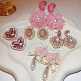 lutaotie Chateau en Rose Cottagecore Princesscore Fairycore Coquette Kawaii Earrings