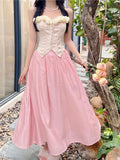 lutaotie Icing Rose Elf Corset Top and Skirt Bottoms Dress Set