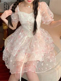 LoveFery Adorable Rosebud Fairycore Cottagecore Princesscore Angelcore Soft Girl Coquette Dress