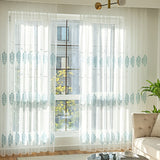 Beautiful White Sheer Curtain Panel with Flower Embroidery - Perfect for Your Living Room, Bedroom, or Hotel Window!