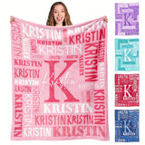 Personalized Name Fleece Blanket: Soft and Comfortable, Suitable for Adults - Perfect for Home, Picnics, or Travel - Contemporary Style, No Embellishments, Character Theme, All Seasons, Multi-Purpose, Fleece Fabric, Knit Weave, Other Craftsmanship, Digita