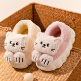 Cozy Cartoon Plush Slippers for Young Ones - Soft, Anti-Slip Sole, Warm Indoor Footwear with Fuzzy Interior