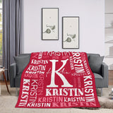 Personalized Name Fleece Blanket: Soft and Comfortable, Suitable for Adults - Perfect for Home, Picnics, or Travel - Contemporary Style, No Embellishments, Character Theme, All Seasons, Multi-Purpose, Fleece Fabric, Knit Weave, Other Craftsmanship, Digita