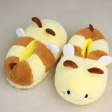 Casual Cute Cartoon Bee Design Slip On Home Shoes For Girls, Non-slip Warm Furry Slippers For Indoor Party