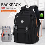 Large Capacity Multifunctional Backpack - Spacious Nylon College Schoolbag with USB Charging Port, Hand Washable, Casual Fashion Style for Men