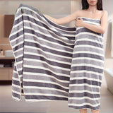 Ultra-Soft & Absorbent Striped Towel Set - Extra Large Bath (35.4x67in) and Bath Towel (16.5x31.5in) Combo, Lint-Free for Shower, Travel, Sports & Home Use