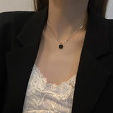 1pc Exquisite Retro Fashion Square Pendant Necklace - Alloy Material, No Mosaic, Plating-Free, Perfect for Birthdays, Anniversaries, Graduation, and Christmas Gifts