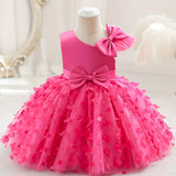 Fluttering Butterfly Tutu Dress - Sleeveless & Bow-Accented - Adorable Flower Girl Princess Outfit for Party Celebrations