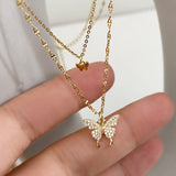 Elegant Y2K Rhinestone Butterfly Necklace: Daily Chic & Perfect for Ramadan Gifts