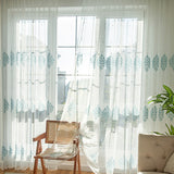 Beautiful White Sheer Curtain Panel with Flower Embroidery - Perfect for Your Living Room, Bedroom, or Hotel Window!