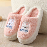 Kawaii Cartoon Decor Home Warm Slippers, Soft Sole Fuzzy Platform Non-slip Shoes, Winter Plush Cozy Indoor Shoes