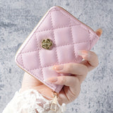 Women's Quilted Short Wallet, RFID Blocking Credit Card Holder, Clutch Coin Purse With Multiple Slots