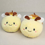 Casual Cute Cartoon Bee Design Slip On Home Shoes For Girls, Non-slip Warm Furry Slippers For Indoor Party