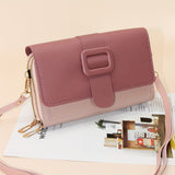 Fashion Double Zipper Clutch Wallet, Color Contrast Crossbody Bag, Women's Flap Mobile Phone Purse