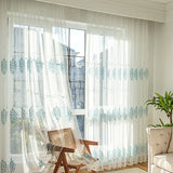 Beautiful White Sheer Curtain Panel with Flower Embroidery - Perfect for Your Living Room, Bedroom, or Hotel Window!