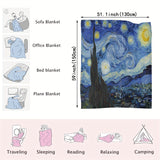 1pc Premium Flannel Art Blanket with Vibrant Van Gogh Starry Night Design - Soft, Cozy, and Durable Home Decor for Bedroom, Living Room, Office, and Travel - Unique Fashion Art Piece for Any Space