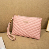 Elegant Ladies Clutch Wallet, Fashion Striped Hand Purse With Wristlet, Chic Evening Bag For Women