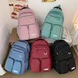 Stylish Large-Capacity Preppy Backpack: Lightweight, Adjustable Straps, Secure Zipper for Effortless College Style & Maintenance