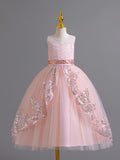 Gorgeous Sequin Trim Sleeveless Princess Dress Comfy Tutu Dress Kids Clothes For Party Performance