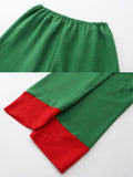 5pcs Boy's Christmas Elf Costume Set - Color Blocking Top, Pants, Hat, Belt, Shoes for Birthday, Halloween, Carnival Party, Playing, Performance