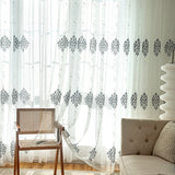 Beautiful White Sheer Curtain Panel with Flower Embroidery - Perfect for Your Living Room, Bedroom, or Hotel Window!