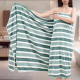 Ultra-Soft & Absorbent Striped Towel Set - Extra Large Bath (35.4x67in) and Bath Towel (16.5x31.5in) Combo, Lint-Free for Shower, Travel, Sports & Home Use