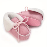 Adorable Soft Fleece Boots for Baby Girls - Comfortable Walking Shoes for Autumn and Winter - Warm, Cozy, and Cute Footwear for Little Ones