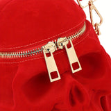 Niche Skull Zipper Satchel Bag, Punk Stylish Shoulder Bag, Dark Style Wallet