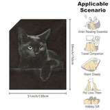 1pc Cozy Black Cat Flannel Blanket - Soft Plush Throws for Bed, Sofa, Couch, and Bedroom - Super Warm Fleece Throw Blanket for Women, Men, and Halloween Gifts