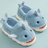 Men's Cartoon Shark Graphic Design Home Slippers Funny Animal Home Slipper House Shoes For Indoor Walking, Autumn And Winter