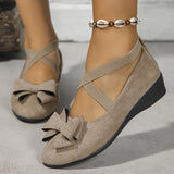 Stylish Women's Flats - Elegant Crisscross Bowknot Shoes for Commute and Walking with Shallow Mouth Design - Comfortable and Versatile Footwear for Daily Life