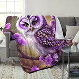 1pc Cozy Owl Flannel Blanket - Soft Bed, Sofa, Office Shawl, Leg Cover for Wilderness Camping - Multipurpose, Comfortable, Thermal, and Fuzzy Blanket for Chilly Nights