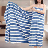 Ultra-Soft & Absorbent Striped Towel Set - Extra Large Bath (35.4x67in) and Bath Towel (16.5x31.5in) Combo, Lint-Free for Shower, Travel, Sports & Home Use