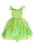 Enchanting Fairy Princess Tulle Dress - Sparkling Mesh Design for Dress Up Fun, Perfect for Halloween Parties, Performances & Carnivals - An Ideal Magical Gift for Little Girls