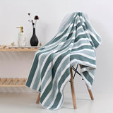 Ultra-Soft Luxury Bath Towel - Absorbs Water Quickly, Gentle on Skin, Striped Pattern, Modern Design, Perfect for Home, Kitchen, and Bathroom Use, Durable and Long-Lasting