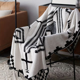 1pc Cozy Argyle Plaid Knitted Blanket - Soft Premium Sense Fleece Jacquard Throw for Home, Nap, Travel, and Outdoor - Single Sided, Cross Pattern, Vibrant Colors, and Lightweight Design