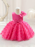 Fluttering Butterfly Tutu Dress - Sleeveless & Bow-Accented - Adorable Flower Girl Princess Outfit for Party Celebrations