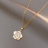 Elegant White Camellia Flower Necklace - Versatile, Durable & Lightweight, Perfect Gift for Any Occasion