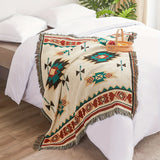 1pc American Woven Blanket Boho Throw Blanket With Tassels For Sofa, Farmhouse Bed Couch Office Ramadan