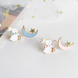 lutaotie Usagi in the Moon Bunny Kawaii Fairycore Earrings