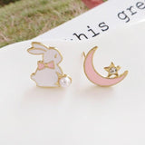 lutaotie Usagi in the Moon Bunny Kawaii Fairycore Earrings