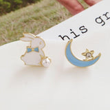 lutaotie Usagi in the Moon Bunny Kawaii Fairycore Earrings