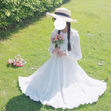 LoveFery Cottagecore Princesscore Hidden Garden White Dress