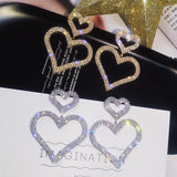 lutaotie Sparkling Heart Princesscore Earrings