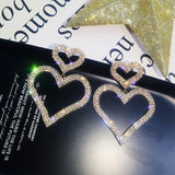 lutaotie Sparkling Heart Princesscore Earrings