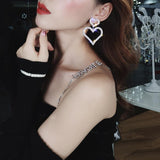 lutaotie Sparkling Heart Princesscore Earrings