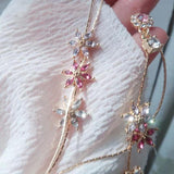 lutaotie Blown by the Breeze Pink Blossom Drop earrings