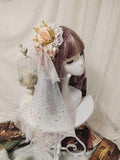 lutaotie Rain on Rose Petals Fairycore Princesscore Hat